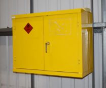 2 x Yellow Hazard Storage Cabinets - H71 x W91 x D45 cms - Ref FE192 WH - CL480 - Location: