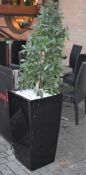 2 x Outdoor Planters With Artificial Plants - Approx 6ft Tall - CL470 - Location: Crawley RH10Please