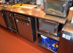 1 x Large Stainless Steel Prep Bench With Undercounter Space For Appliance and Shelves - H89 x
