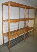 2 x Wooden Changing Rooms Shelving Units - Ref FE216 CT - CL480 - Location: Nottingham NG15