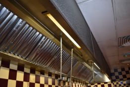 1 x Commercial Kitchen Overhead Extractor Canopy With Filters - 26ft in Length - Stainless Steel