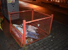 2 x Metal Pallet Cages - Ref Blue/Red - UK Pallet Size - CL480 - Location: Nottingham NG15 SHORT