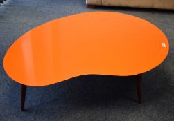 1 x Designer Jonathan Alder Kidney Table in Orange - Large Size - H37 x W130 x D98 cms - Ref FE249