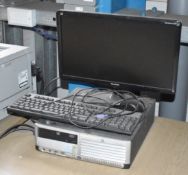 1 x Assorted Lot of Computer Equipment - Includes 2 x Desktop PCs, 1 x Monitor, 2 x Printers