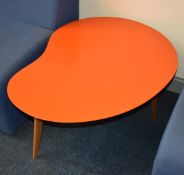 3 x Designer Jonathan Alder Kidney Tables in Orange - Small Size 80cm Width - Ref FE000 ODS -