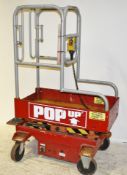 1 x Mobile Pop-Up Scissor Lift - Weight Capacity 300kg - Platform Base Max Height 161 cms - Tested