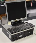 1 x HP Small Form Factor Desktop PC With Flatscreen Monitor - Ref FE219 ODS - CL480 - Location:
