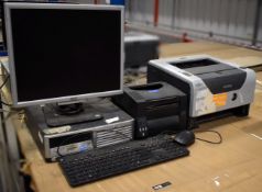 1 x Assorted Lot of Computer Equipment - Includes 1 x Desktop PC, 1 x Monitor, 1 x Laser Printer and