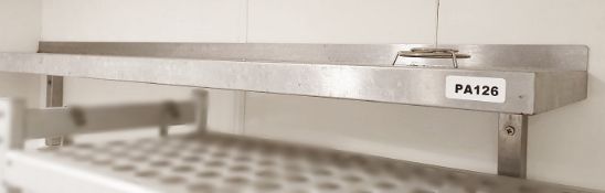 1 x Stainless Steel Wall Shelf For Commercial Kitchens - 140 x 29 cms - Ref PA126 - CL463 -