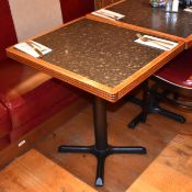 4 x Restaurant Bistro Tables With Granite Effect Tops and Cast Iron Bases - From American Italian