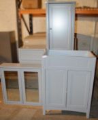 4 x Assorted Bathroom Cabinets In Grey - All Ex-Display Pieces - CL269 - Location: Bolton BL1