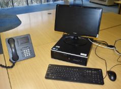 1 x HP 8200 Small Form Factor Intel i3 Computer With Dedicated Graphics Card, Monitor, Phone and