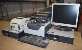 1 x Assorted Lot of Computer Equipment - Includes 2 x Desktop PC's, 1 x Monitor, 1 x Laser Printer