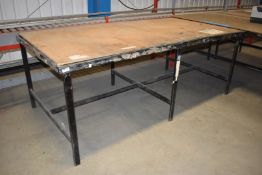 1 x Workbench With Black Metal Frame - Approx Size H92 x W240 x D120 cms - Ref FE199 WH - CL480 -