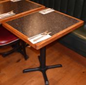 4 x Restaurant Bistro Tables With Granite Effect Tops and Cast Iron Bases - From American Italian