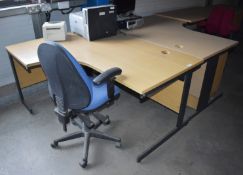 Assorted Office Furniture - Includes 4 x Desks, 2 x Swivel Chairs, 1 x Pedestal - Ref FE267 - CL480