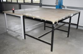 2 x Workbenches With Metal Frames - Dimensions: 120 x 240cm - Ref FE263 - Location: Nottingham