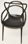 3 x Philippe Starck For Kartell 'Masters' Designer Bistro Chairs In BLACK From A City Centre Cafe