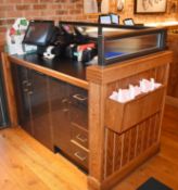 3 x Waiter / Waitress Counter Stations With Menu Holders, Privacy Panels and Storage Cupboards -