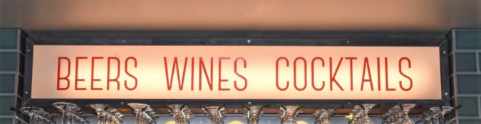 2 x Illuminated Light Box Fascias - Beers, Wines, Cocktails & Coffee, Shakes, Spirits - Metal Fronts