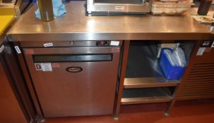 1 x Stainless Steel Prep Table With Undershelves and Undercounter Appliance Space - Width 120