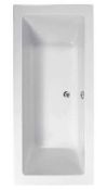 1 x Cubic Double Ended Bath + 12 Jet Whirlpool System Upgrade In Chrome - New / Unused Stock - CL406