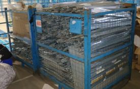2 x Pallet Cages With Assorted 'Metalsistem' Steel Modular Storage Shelf Parts - CL480 - Location: