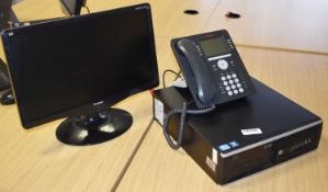 1 x HP 8200 Small Form Factor Intel i3 Computer With Monitor, Phone and Accessories - Ref FE256