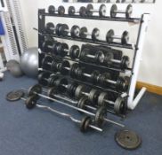 Large Collection of Various Weights Including Approx 20 x Dumbbell Weights With Stand and More - Pro