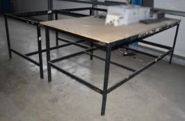2 x Workbenches With Metal Frames - Dimensions: 120 x 240cm - Ref FE - CL480 - Location: Nottingham