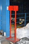 5 x Freestanding Red Metal Notice Stands - Approx 5ft Tall - CL480 - Location: Nottingham NG15 SHORT