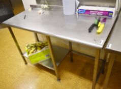 1 x Stainless Steel Prep Bench With Upstand and Undershelf - H87 x W135 x D60 cms - CL455 - Ref