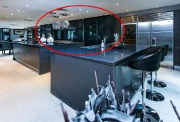 Lot Of Sliding Black Glass Panel Doors - CL380 - Location: Altrincham WA14 - NO VAT