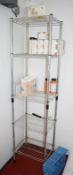 1 x Chrome Commercial Kitchen Storage Shelf - H180 x W45 x D35 cms - Ref471 - CL470 - Location:
