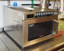 1 x Samsung CM1929 1850w Commercial Microwave Oven With Stainless Steel Finish - H33 x W47 x D53 cms