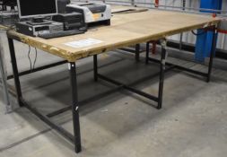4 x Workbenches With Black Metal Frames - Approx Size H92 x W240 x D120 cms - Ref FE184 - CL480 -