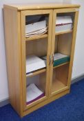 1 x Birch Wood Display Cabinet - H124 x W80 x D32 cms- Ref FE254 - CL480 - Location: Nottingham