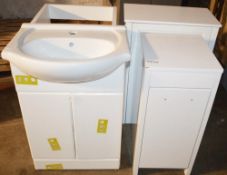 4 x Assorted Bathroom Cabinets In WHITE - All Ex-Display Pieces - CL269 - Location: Bolton BL1