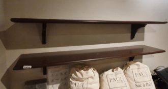 2 x Wall Mounted Wooden Shelves - W150 x D30 cms - Ref PA150 - CL463 - Location: Altrincham WA14