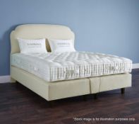 1 x VISPRING 'Eccleston' Handcrafted Leather Upholstered Super-King Size Headboard - Colour Ivory -