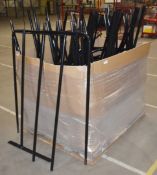 Approx 23 x Wall / Floor Mounted Rail Stands - H213 x W108 cms - Ref FE195 WH - CL480 - Location: