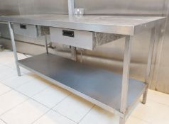 1 x Stainless Steel Prep Table With Drawer Storage **£5 Start - No Reserve**