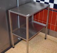 1 x Stainless Steel Small Prep Table - H83 x W40 x D70 cms - CL455 - Ref CB214 - Location: