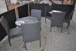6 x Outdoor Garden Table and Chair Sets - Lot Includes 6 x Round Tables With Glass Tops and 19 x