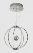 1 x Searchlight Gyro LED Small Ceiling Pendant, Polished Chrome - New Boxed Stock - Ref: 2575-132CC