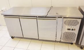 1 x Stainless Steel 3-Door Snack Counter Freezer SNACK3100BT **£5 Start - No Reserve**
