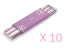 10 x ICE London Christmas Pencil Sets - Colour: PINK - Made With SWAROVSKI® ELEMENTS - Each Set Cont