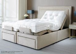 1 x VISPRING Superking Adjustable Bed Featuring 'Recliner Deluxe' Mattresses And 'Sapphire' Motori