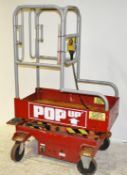 1 x Mobile Pop-Up Scissor Lift - Weight Capacity 300kg - Platform Base Max Height 161 cms - Tested