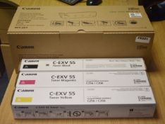 1 x Collection of Canon C256i Photocopier Consumables - Includes 3 x C-EXV Toners and Waste Toner